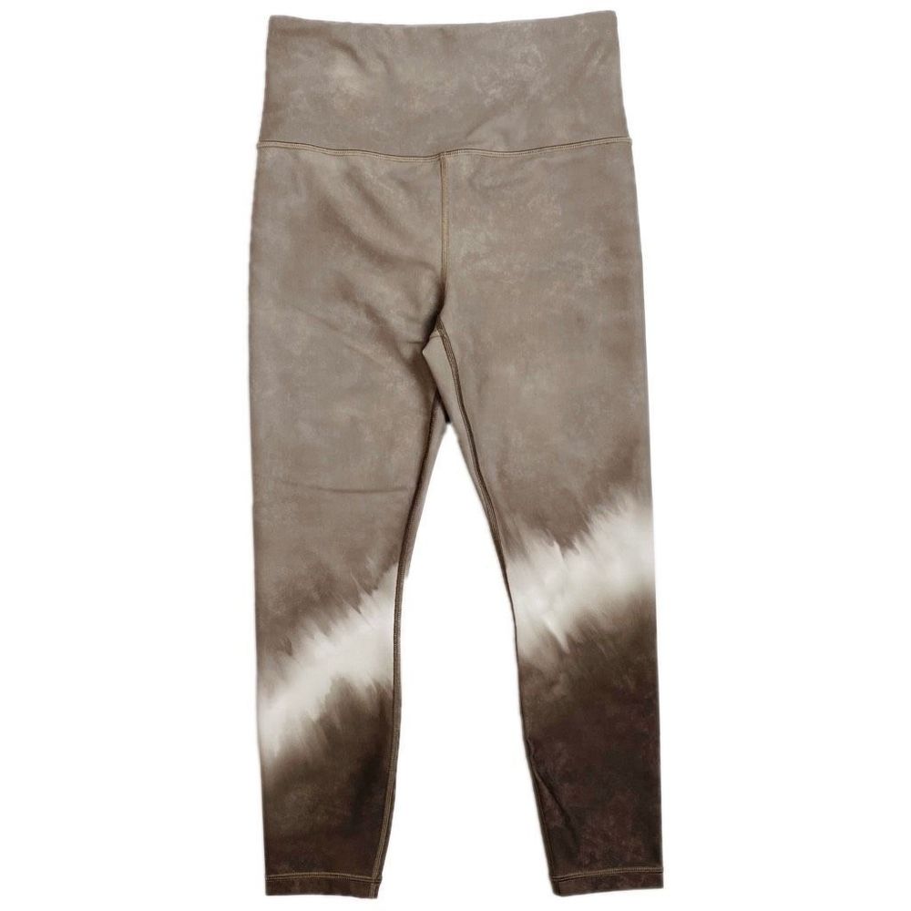 Athleta Elation Tight High Rise Legging Watercolor 7/8 Neutral Tan White S